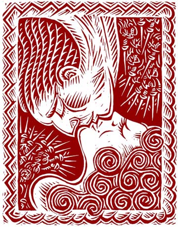 Romeo & Juliette scratchboard Illustration